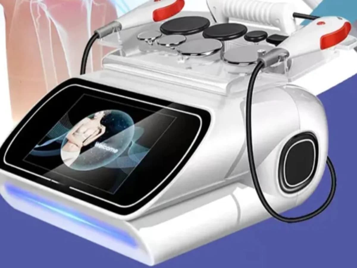 448 kHz radiofrequency device with touchscreen and electrodes at Cambria Clinic